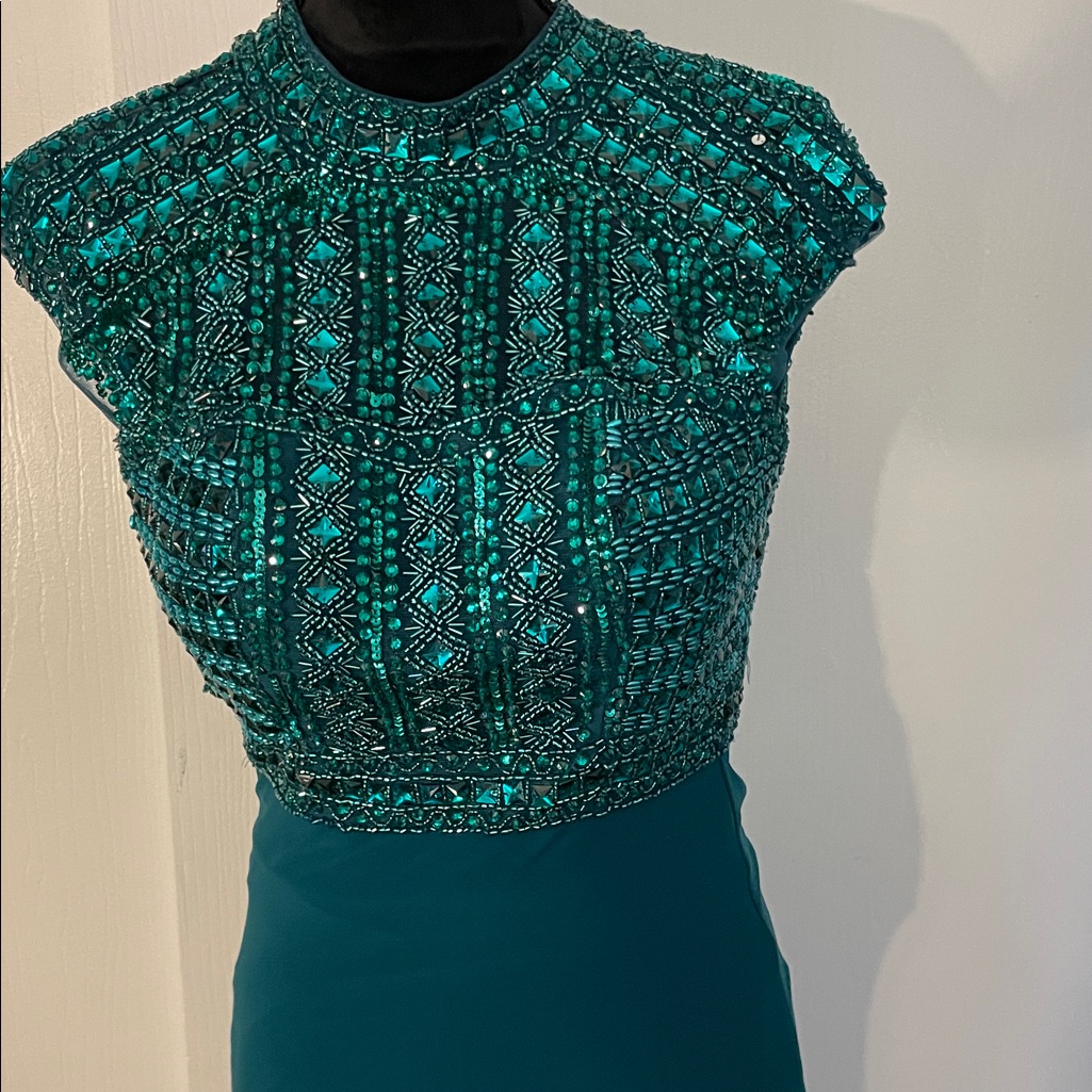 Sherri Hill Beaded Cap Sleeve Dress Size 0